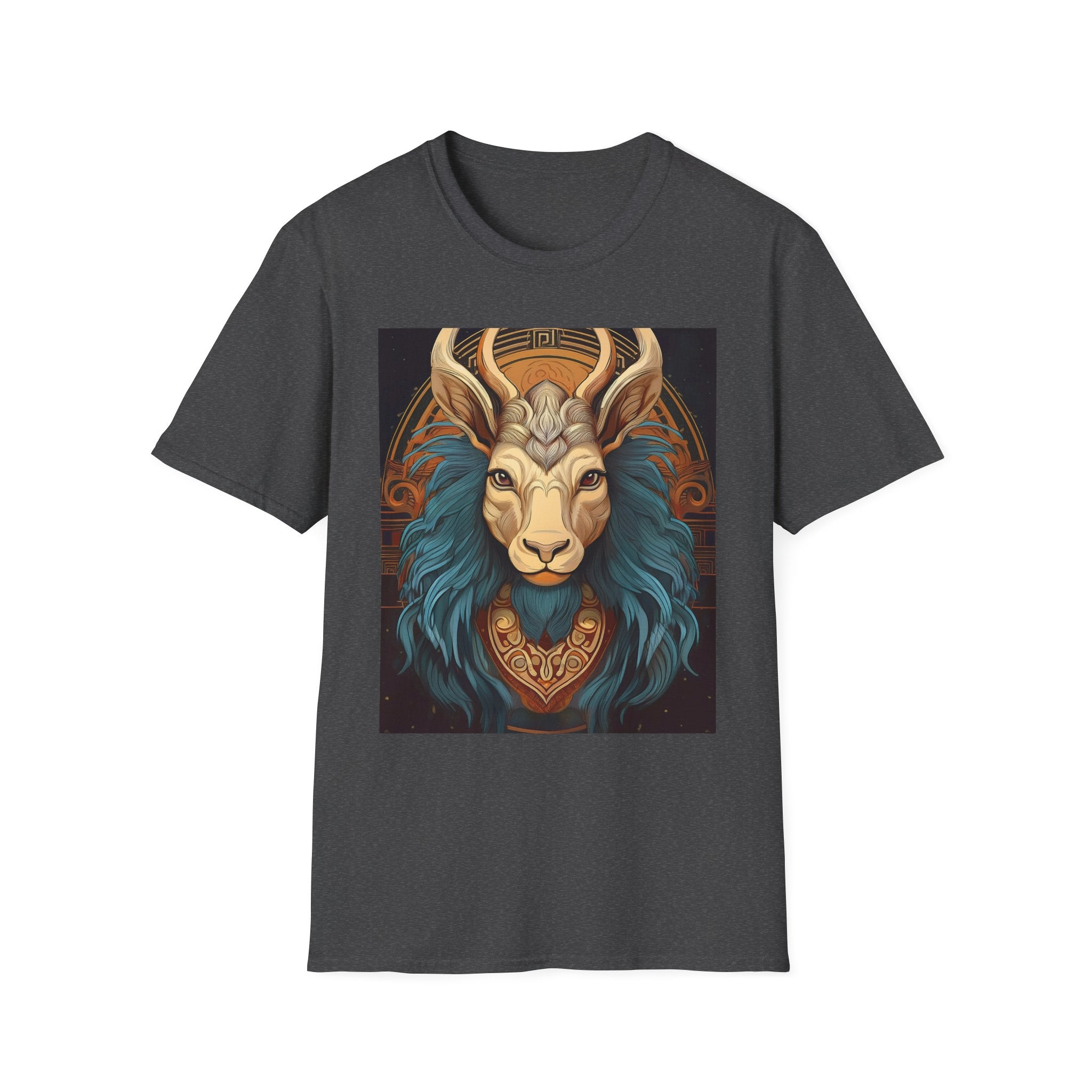 Mythic Ram Graphic T-Shirt — Ornate Zodiac/Leo-Inspired Art