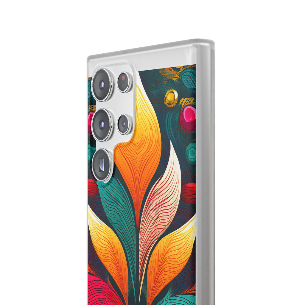 Floral Swirl Phone Case — Vibrant Boho Leaf Art Protective Cover