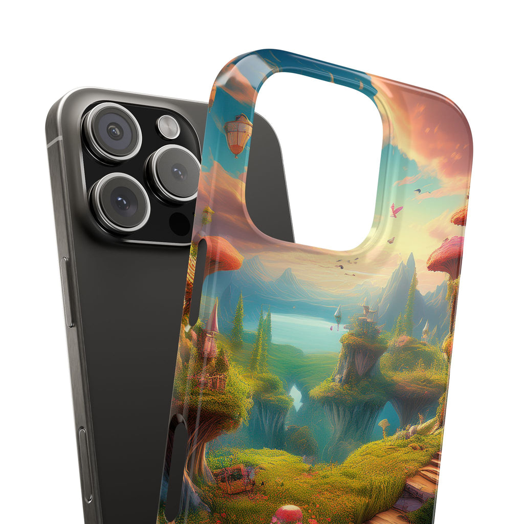 Fantasy Landscape Slim Phone Case — Enchanted Mushroom Path