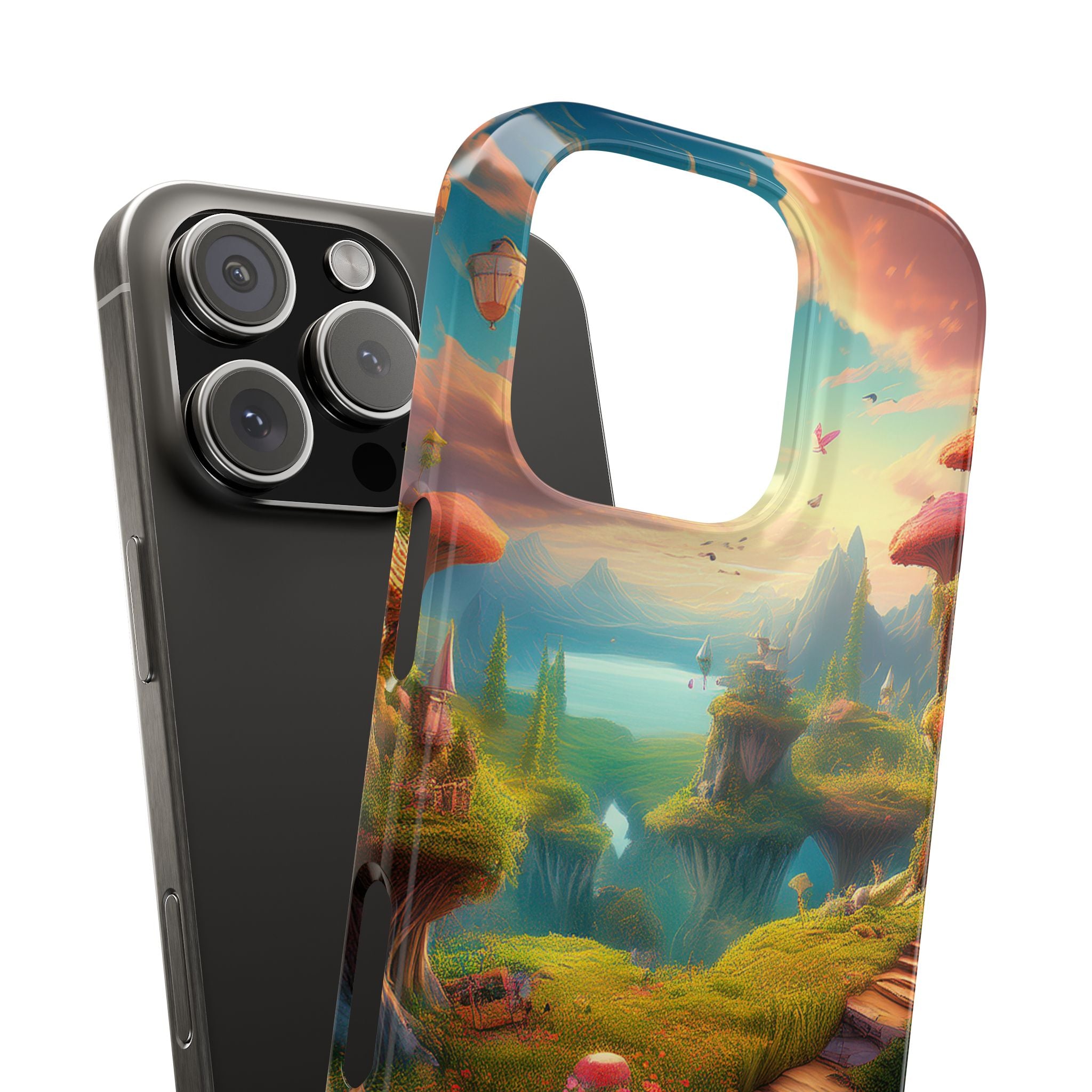 Fantasy Landscape Slim Phone Case — Enchanted Mushroom Path