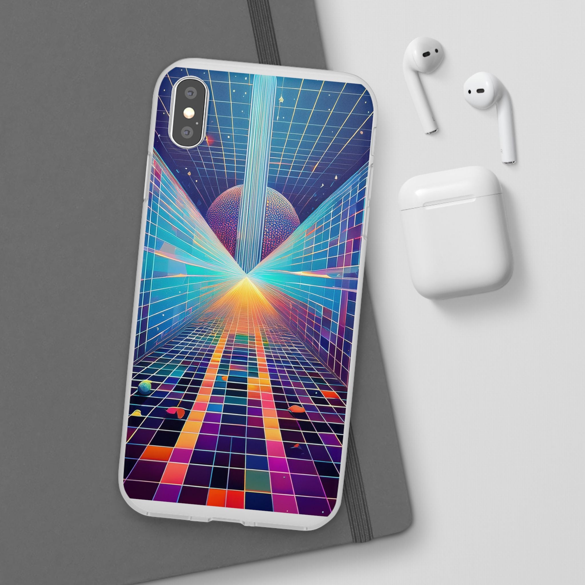 Retro Wave Phone Case — Neon Grid Sci‑Fi iPhone Cover