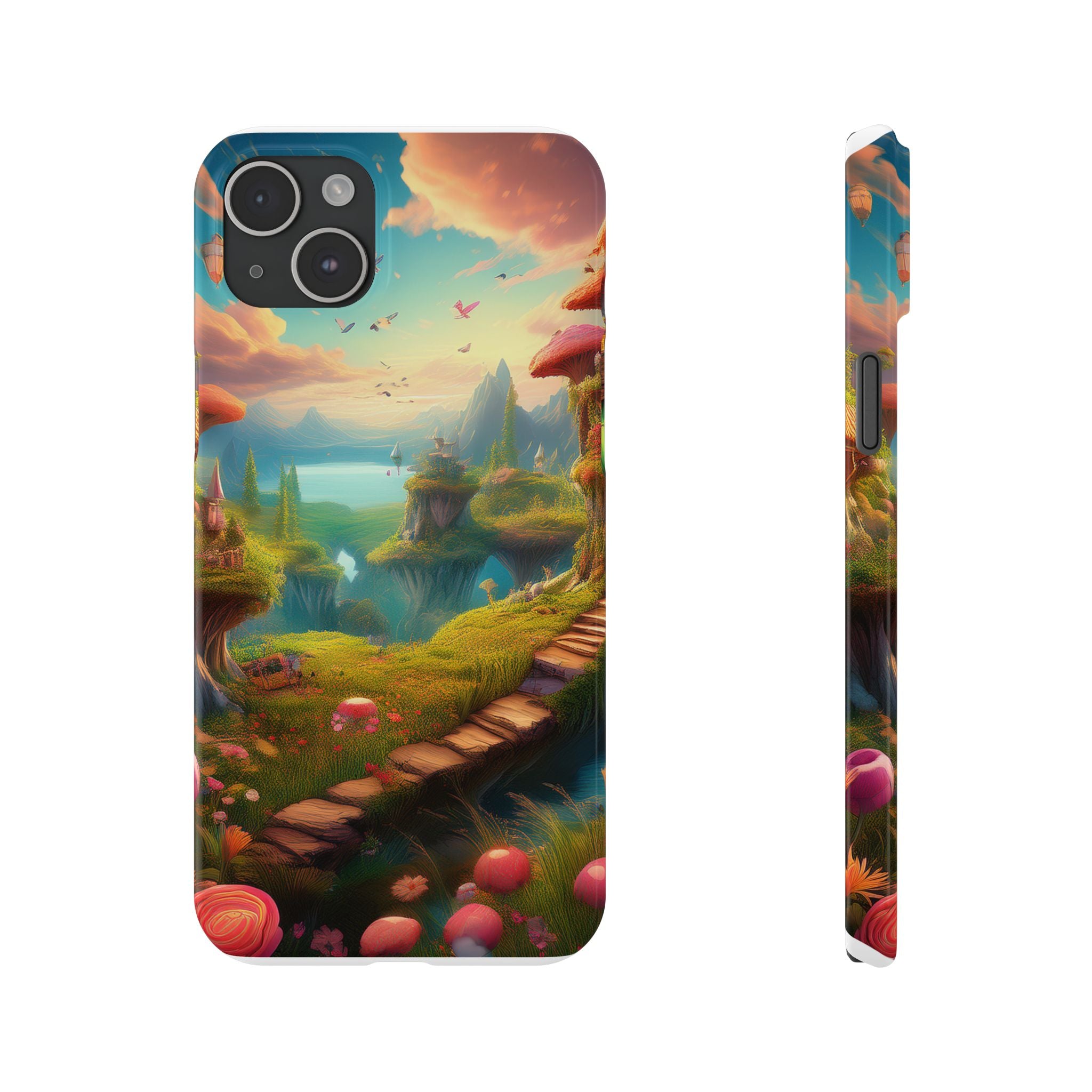 Fantasy Landscape Slim Phone Case — Enchanted Mushroom Path