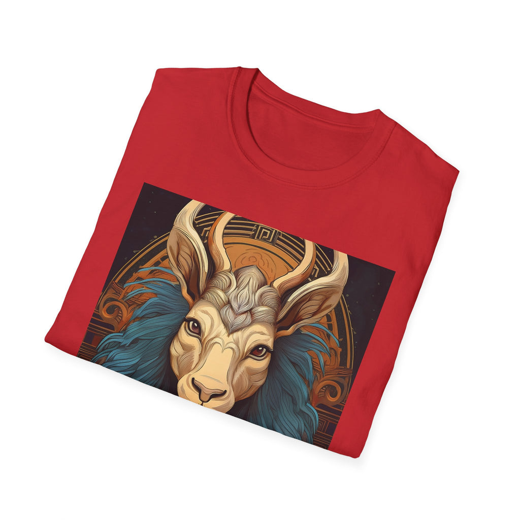 Mythic Ram Graphic T-Shirt — Ornate Zodiac/Leo-Inspired Art