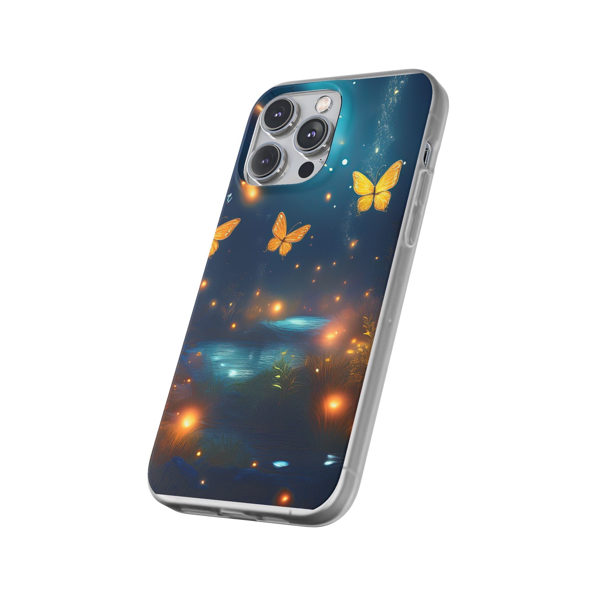 Butterfly Night Sky Phone Case – Glowing Firefly Fantasy for iPhone