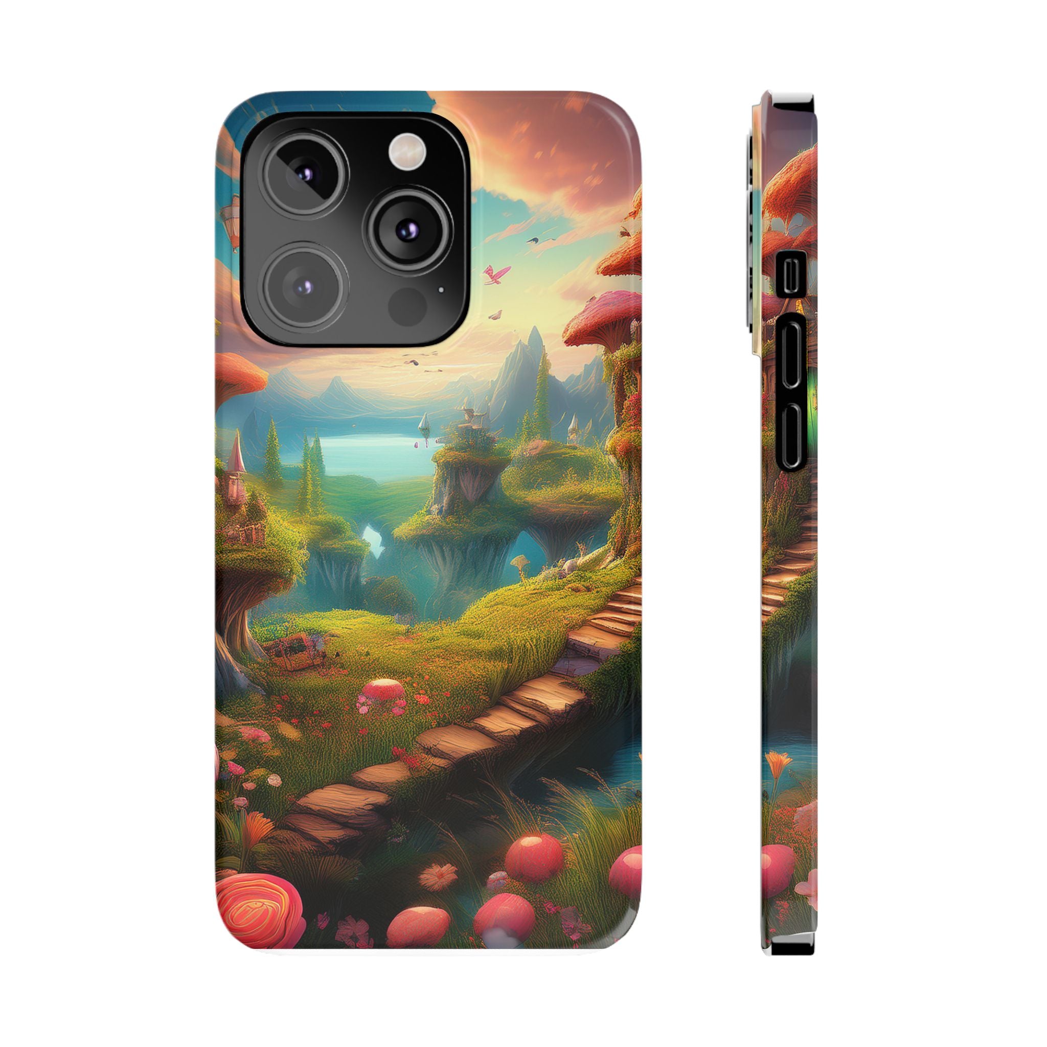 Fantasy Landscape Slim Phone Case — Enchanted Mushroom Path