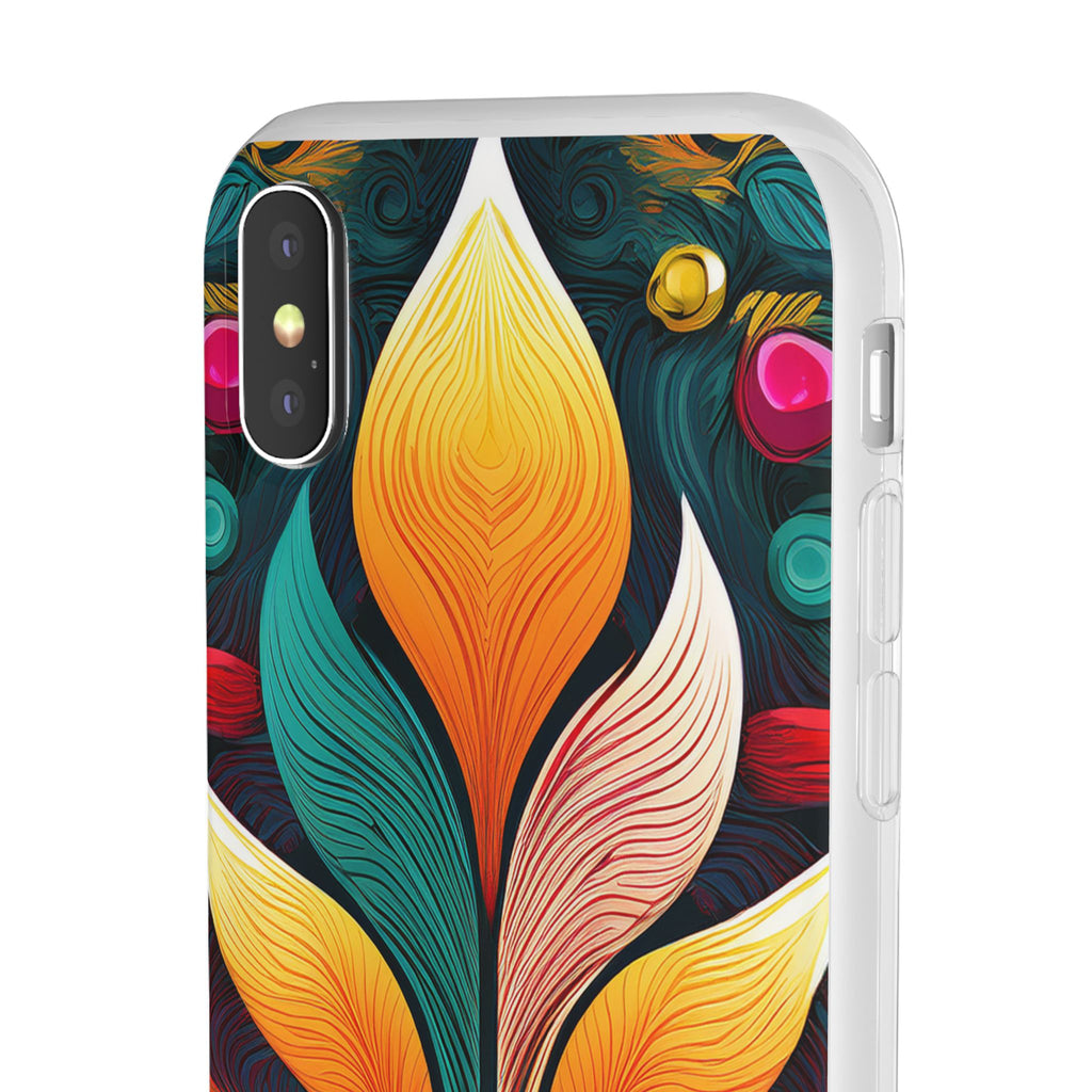 Floral Swirl Phone Case — Vibrant Boho Leaf Art Protective Cover