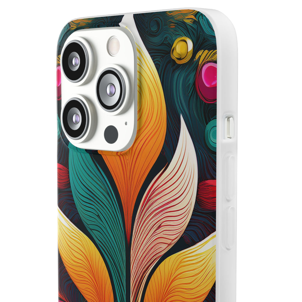 Floral Swirl Phone Case — Vibrant Boho Leaf Art Protective Cover