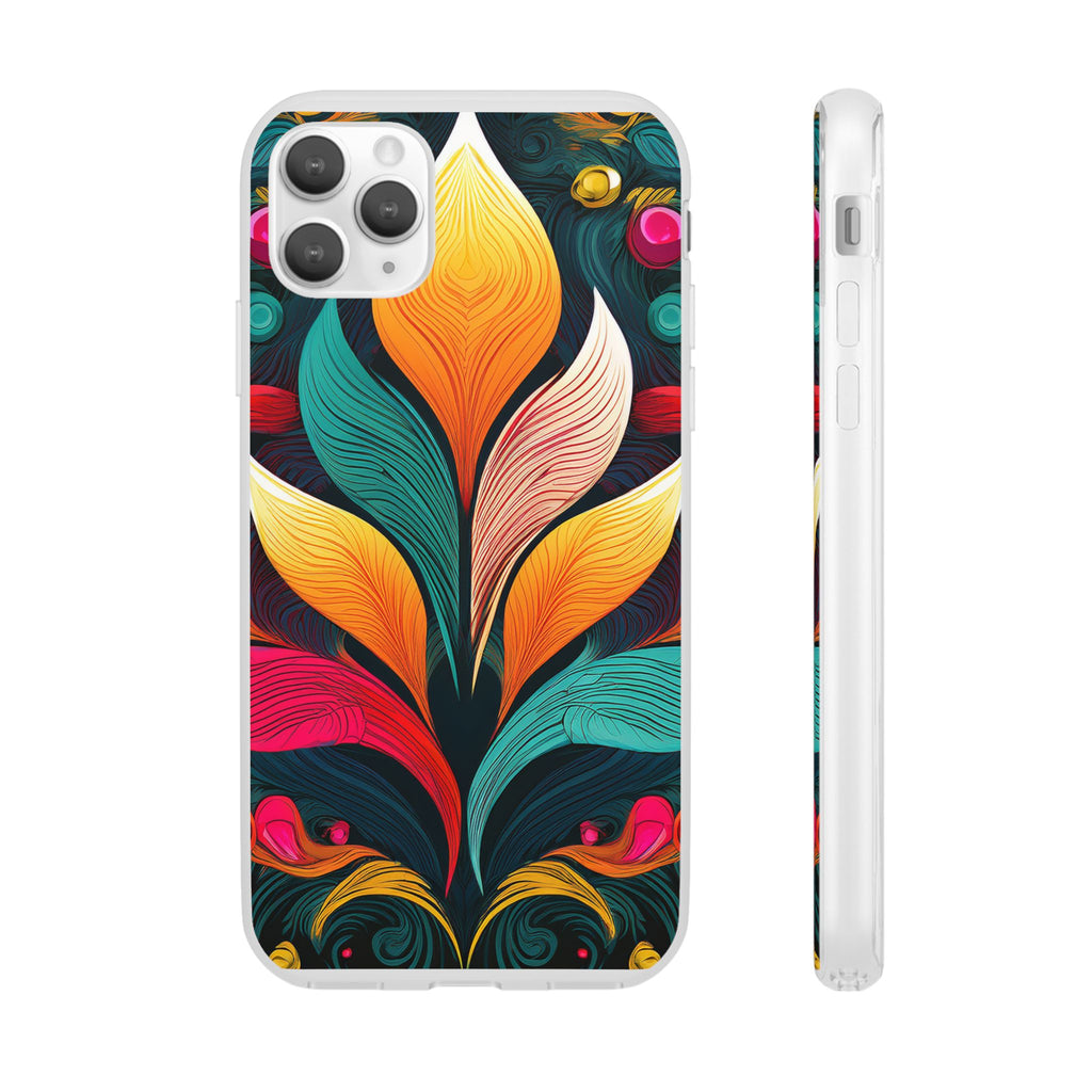Floral Swirl Phone Case — Vibrant Boho Leaf Art Protective Cover