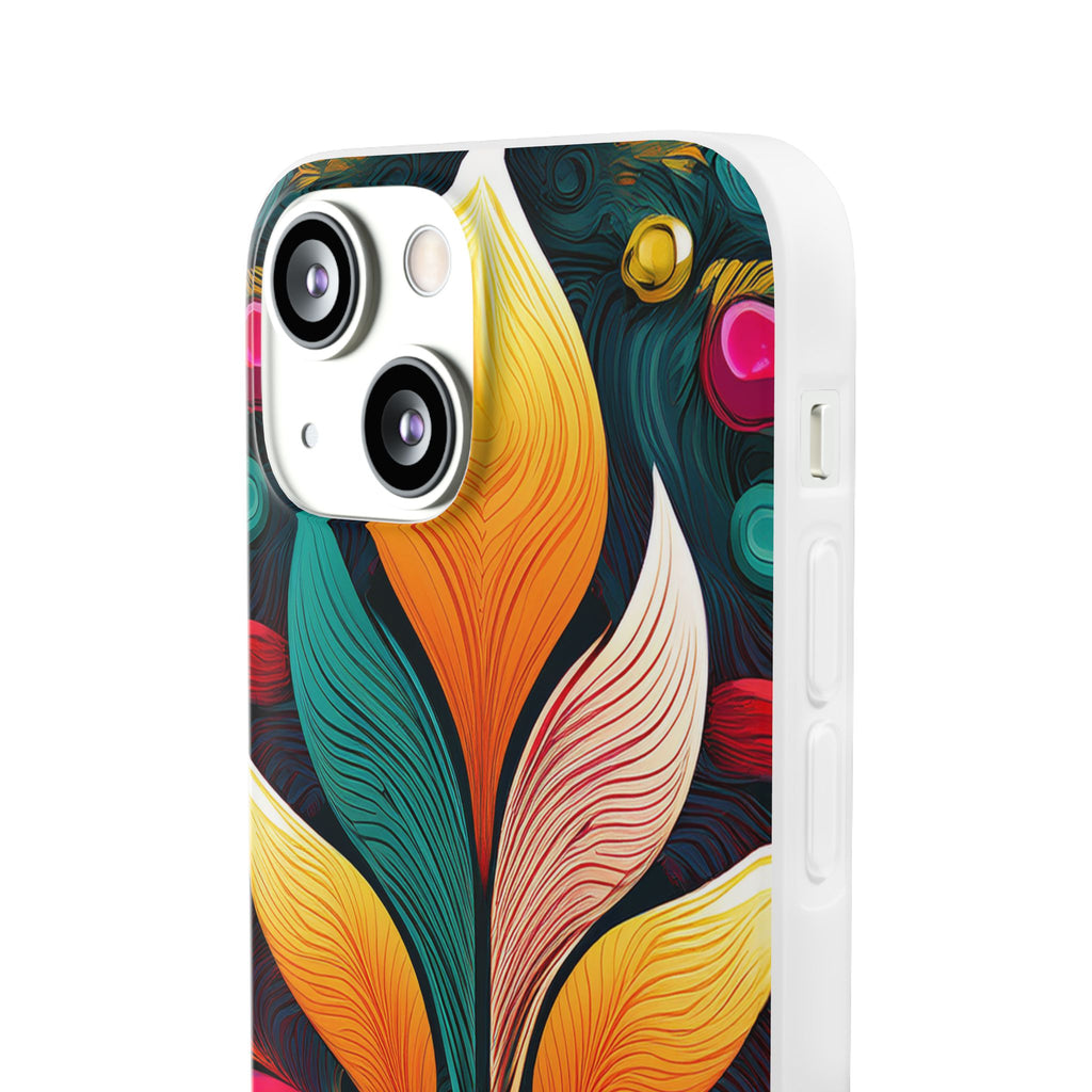 Floral Swirl Phone Case — Vibrant Boho Leaf Art Protective Cover