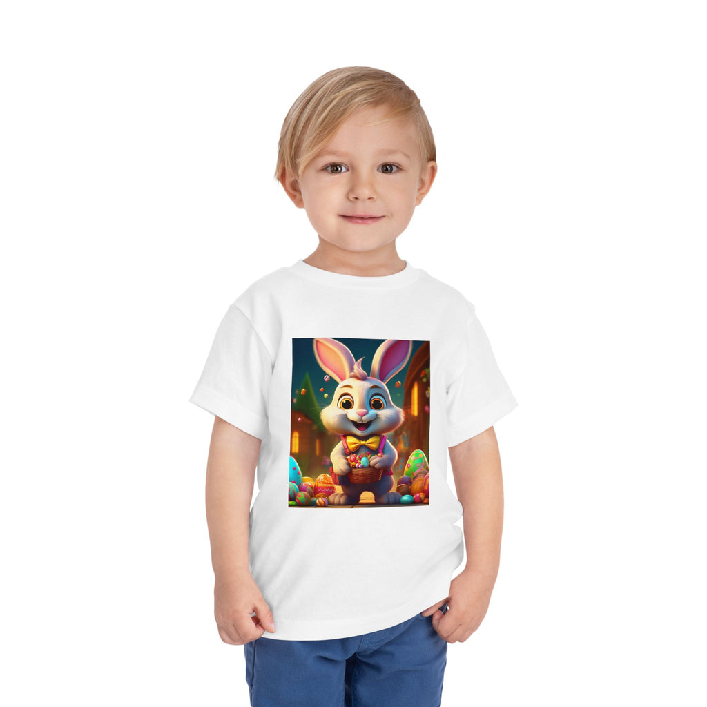 Easter Bunny Toddler Tee — Cute Bunny with Eggs Graphic Shirt