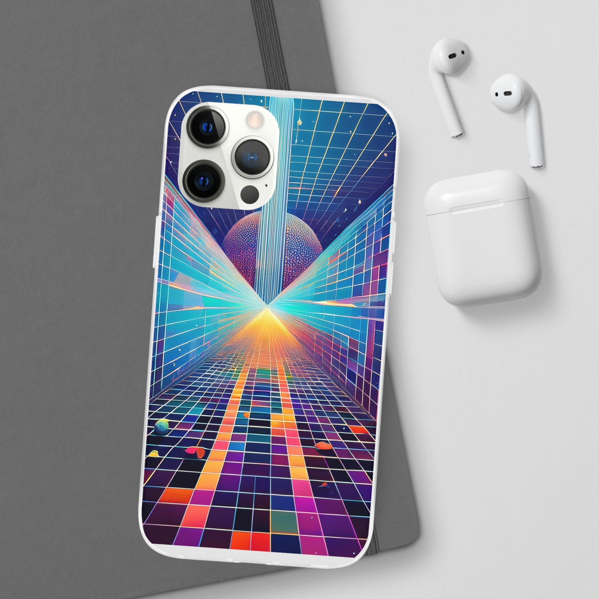 Retro Wave Phone Case — Neon Grid Sci‑Fi iPhone Cover