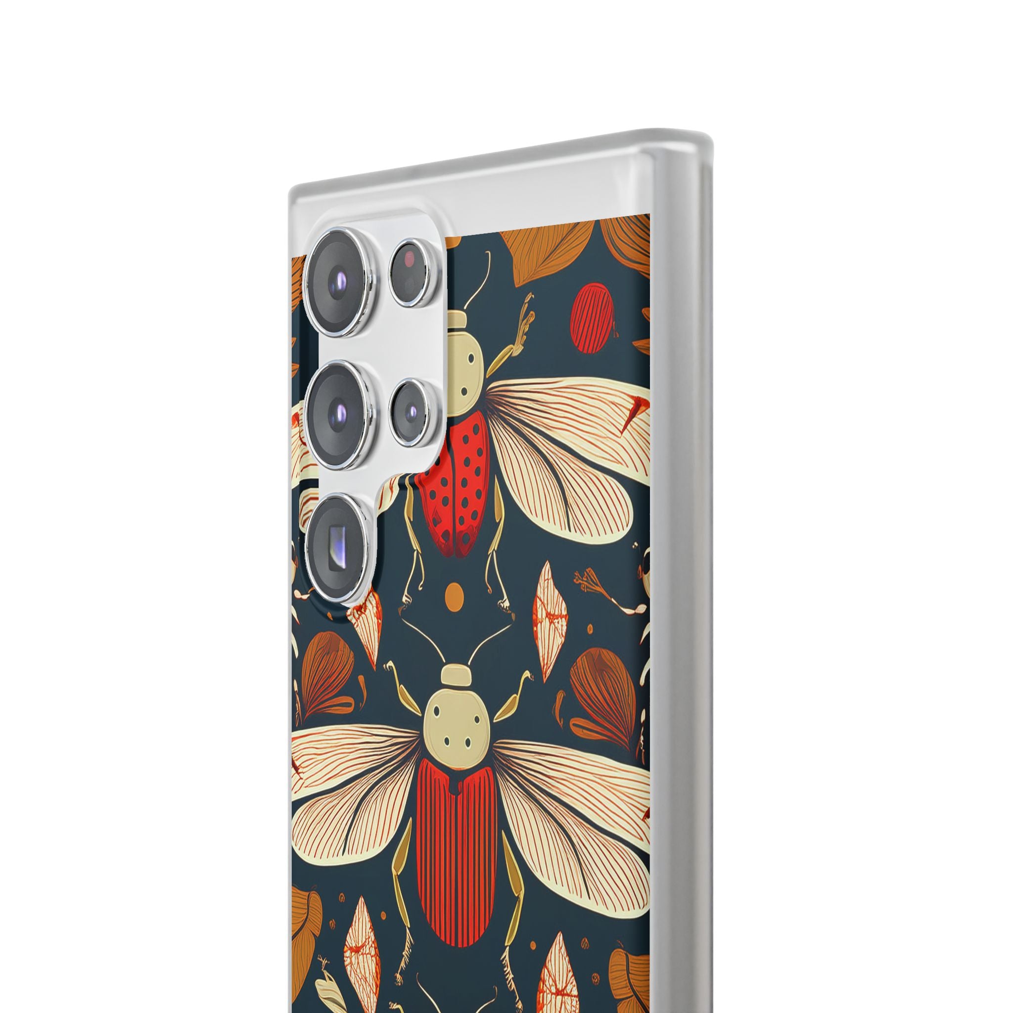 Bug Pattern Phone Case — Vintage Floral Firefly Design