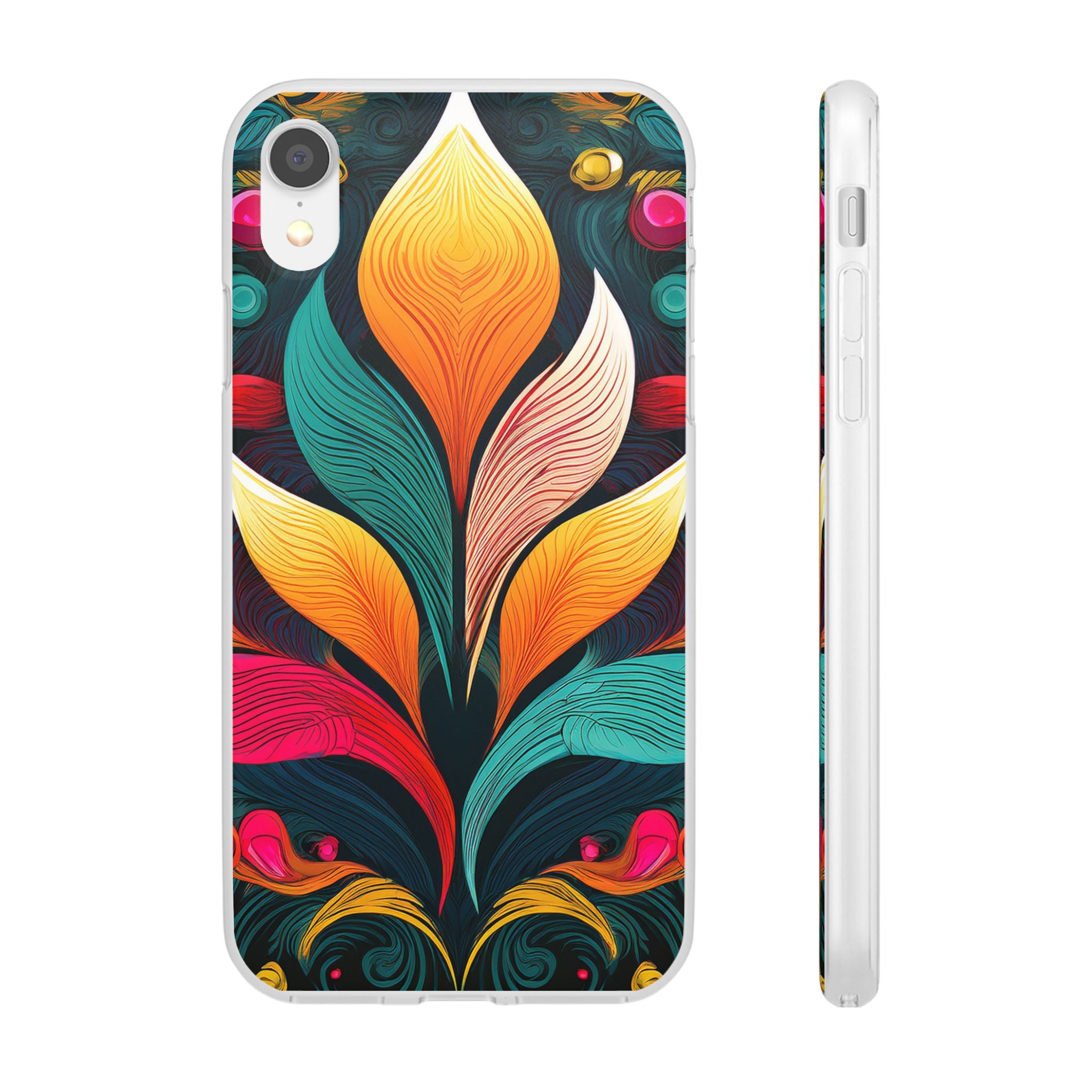 Floral Swirl Phone Case — Vibrant Boho Leaf Art Protective Cover