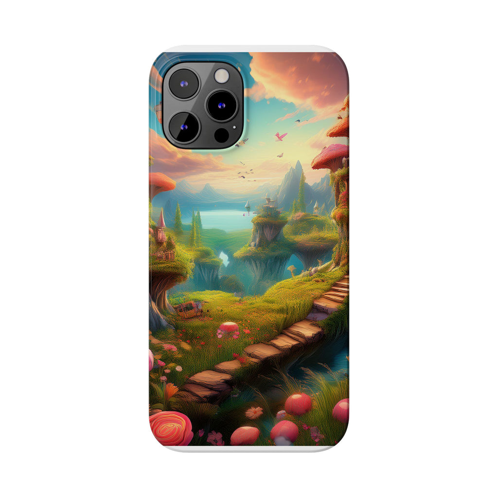 Fantasy Landscape Slim Phone Case — Enchanted Mushroom Path