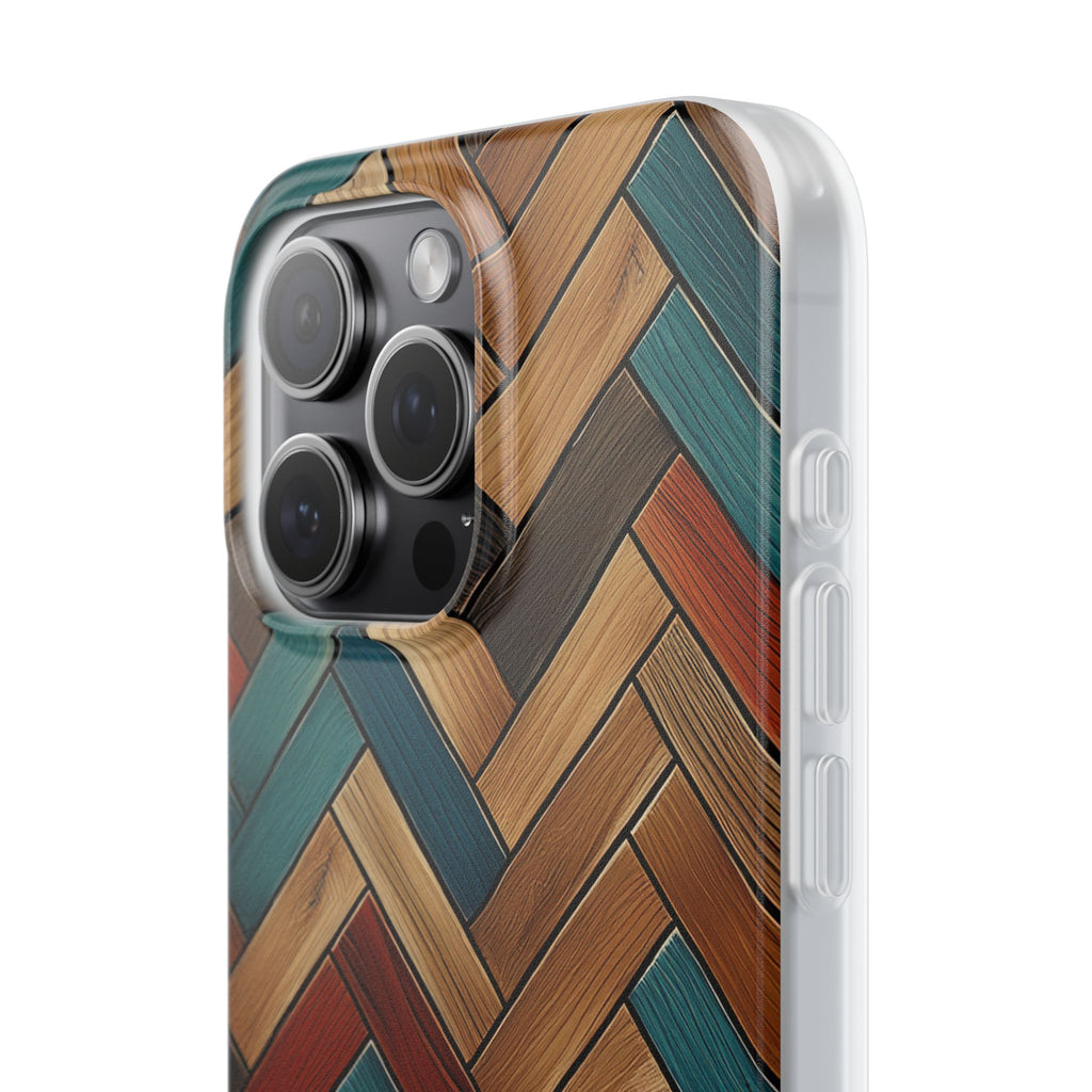 Herringbone Wood Pattern Flexi Phone Case