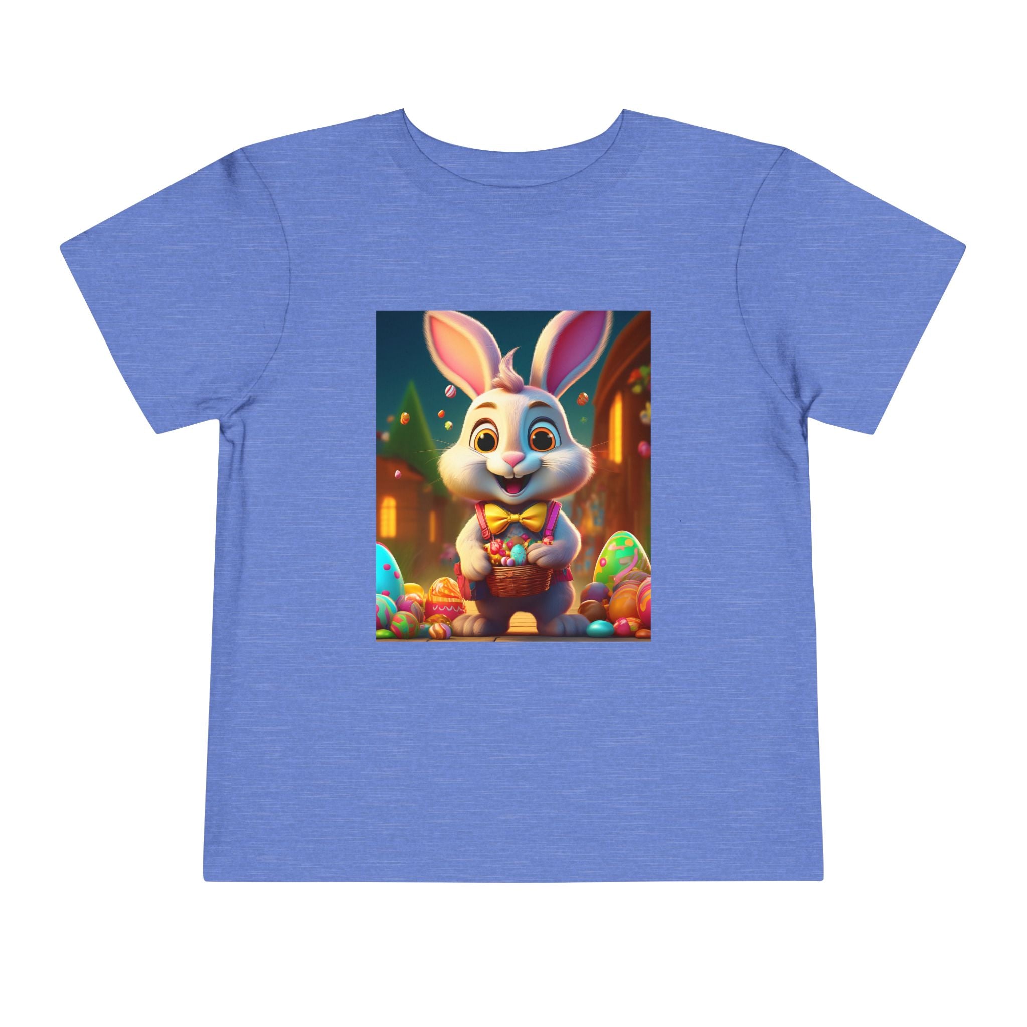 Easter Bunny Toddler Tee — Cute Bunny with Eggs Graphic Shirt