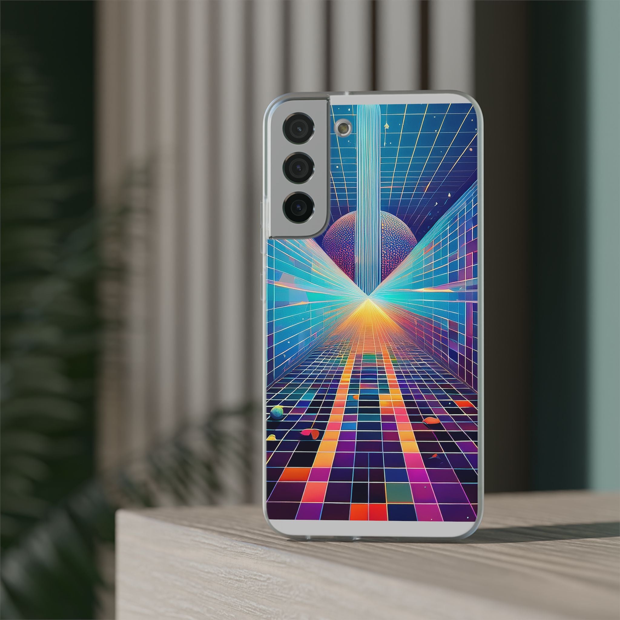 Retro Wave Phone Case — Neon Grid Sci‑Fi iPhone Cover