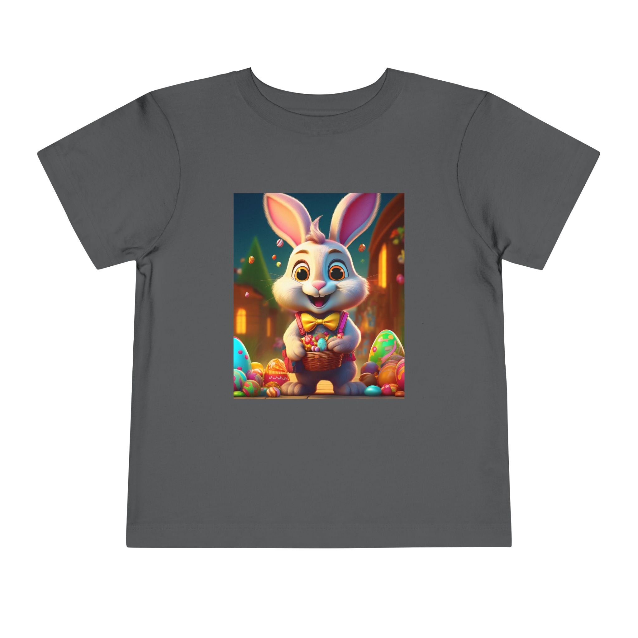 Easter Bunny Toddler Tee — Cute Bunny with Eggs Graphic Shirt