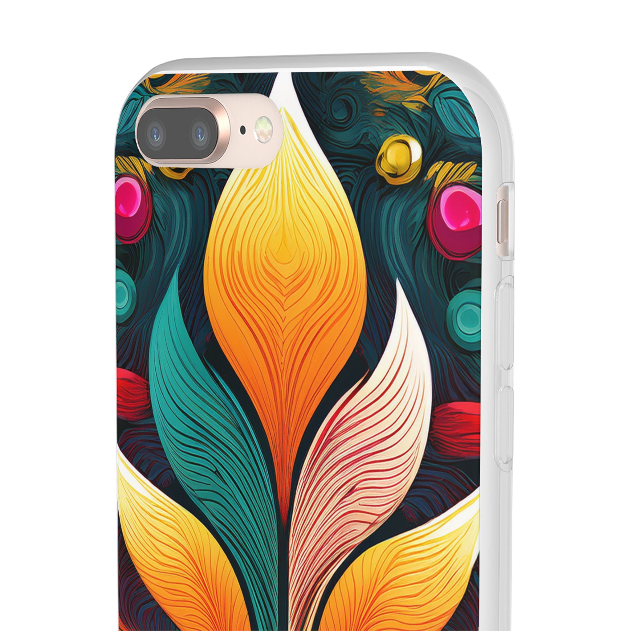 Floral Swirl Phone Case — Vibrant Boho Leaf Art Protective Cover