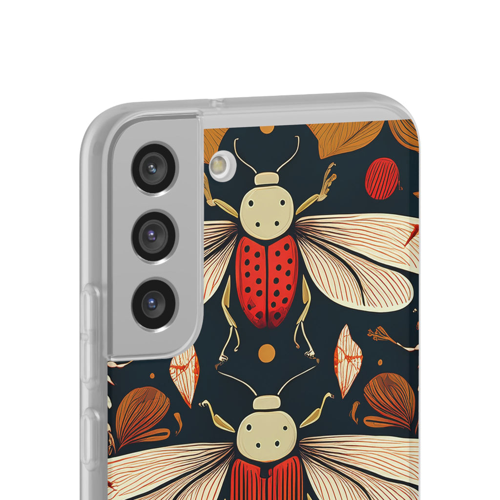 Bug Pattern Phone Case — Vintage Floral Firefly Design
