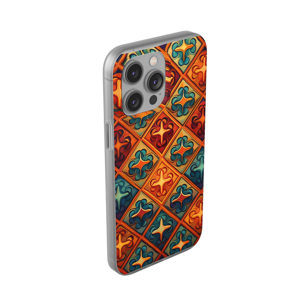Vintage Tile Pattern Phone Case — Retro Moroccan Geometric Flexi Case