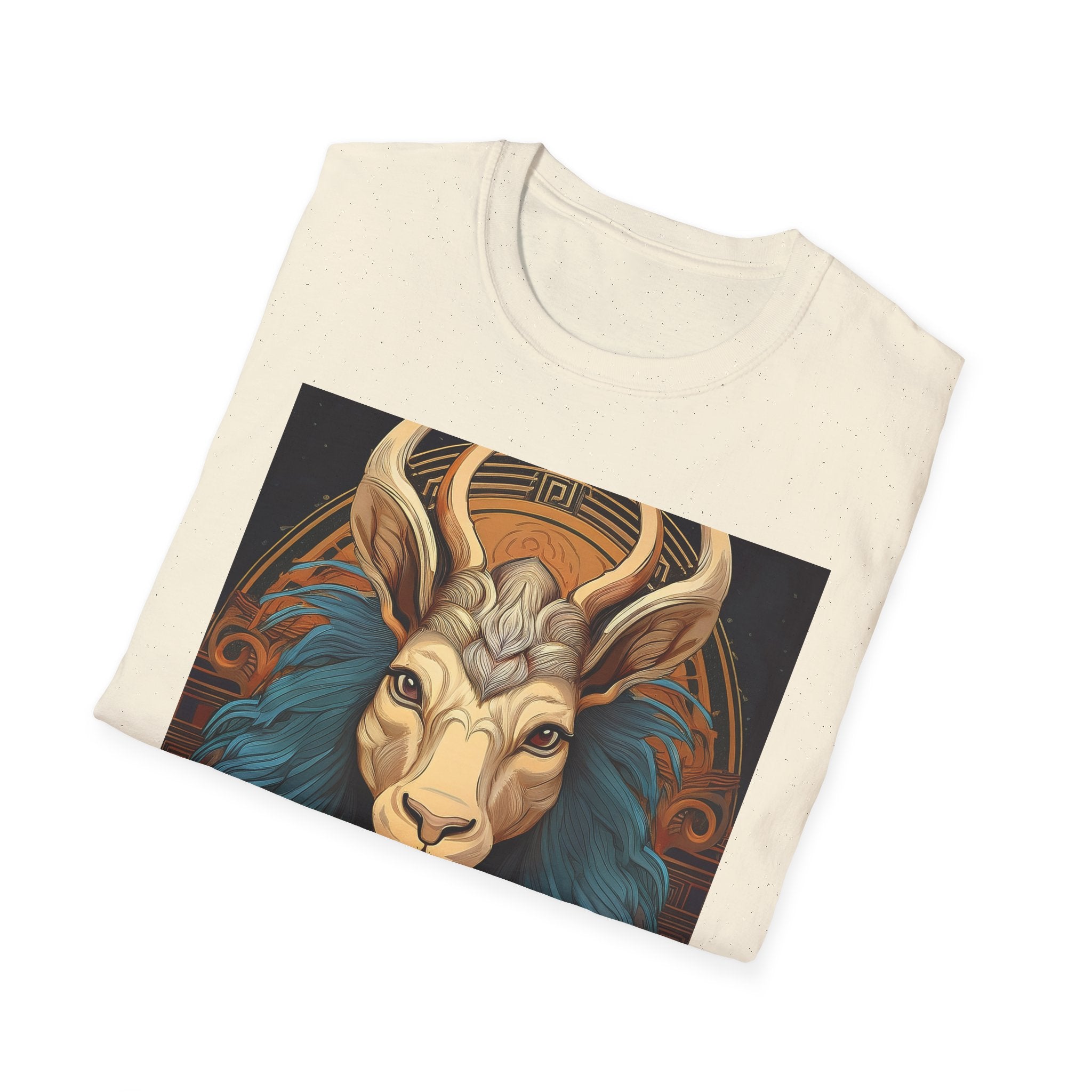 Mythic Ram Graphic T-Shirt — Ornate Zodiac/Leo-Inspired Art