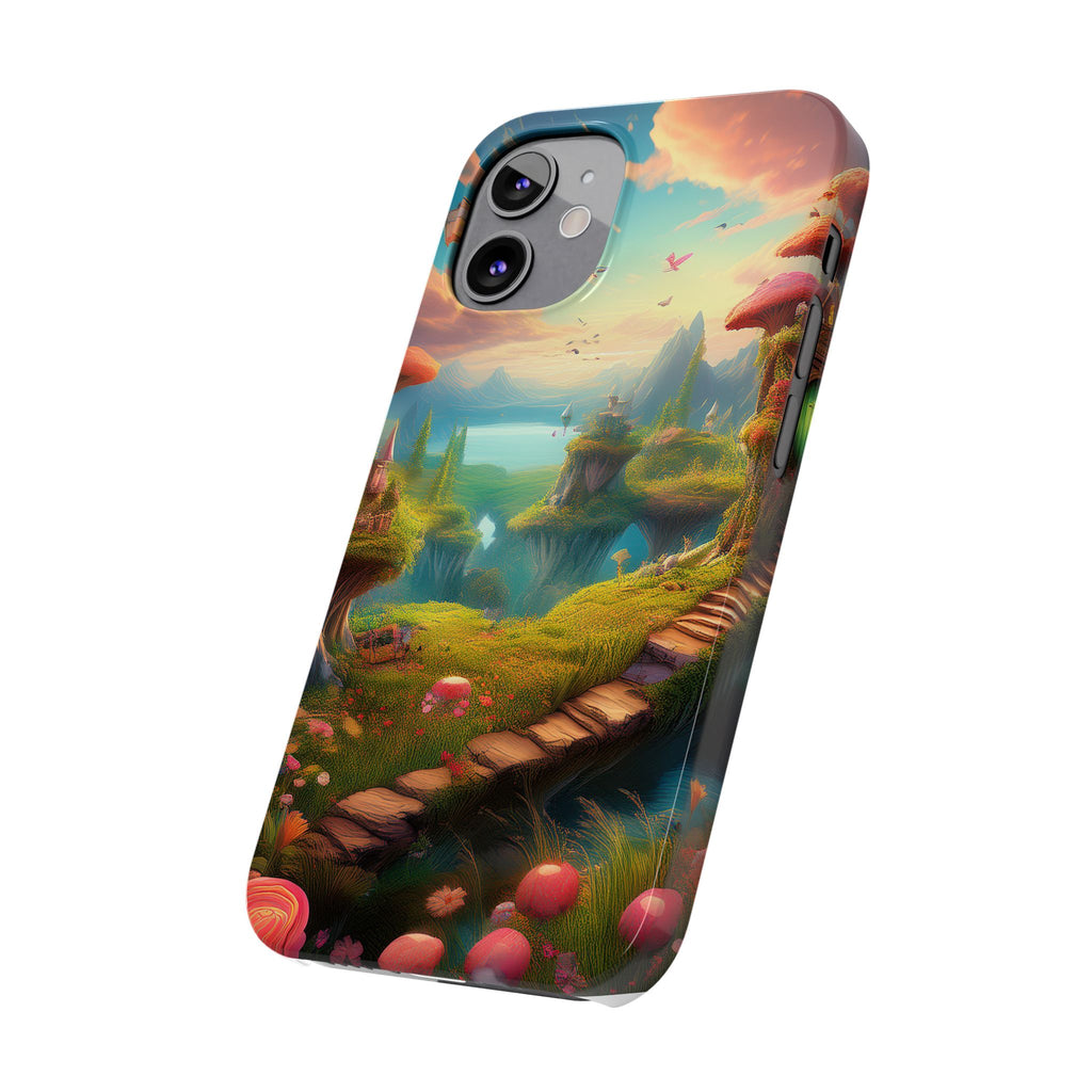 Fantasy Landscape Slim Phone Case — Enchanted Mushroom Path