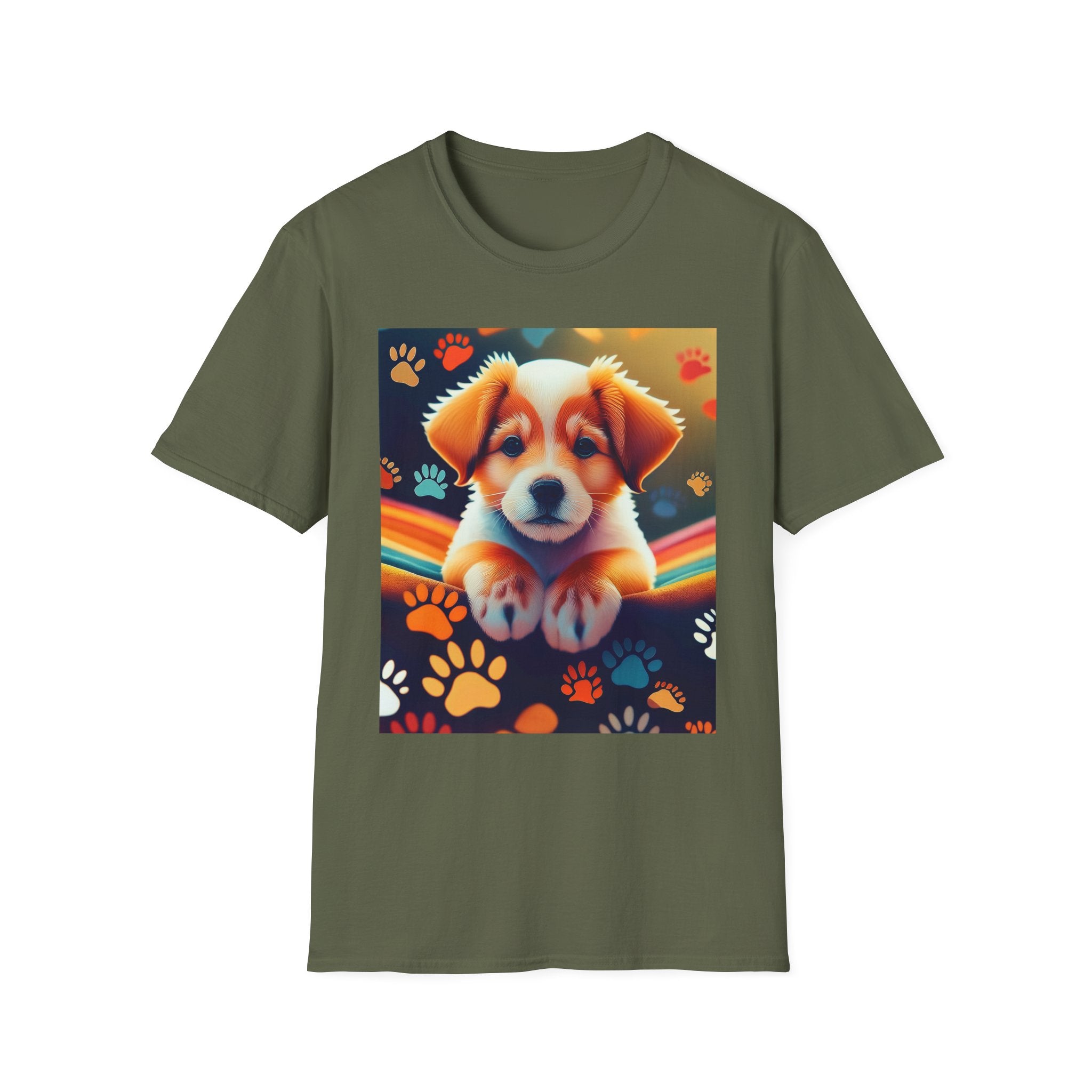Puppy Paw Rainbow T-Shirt — Cute Puppy Graphic Tee