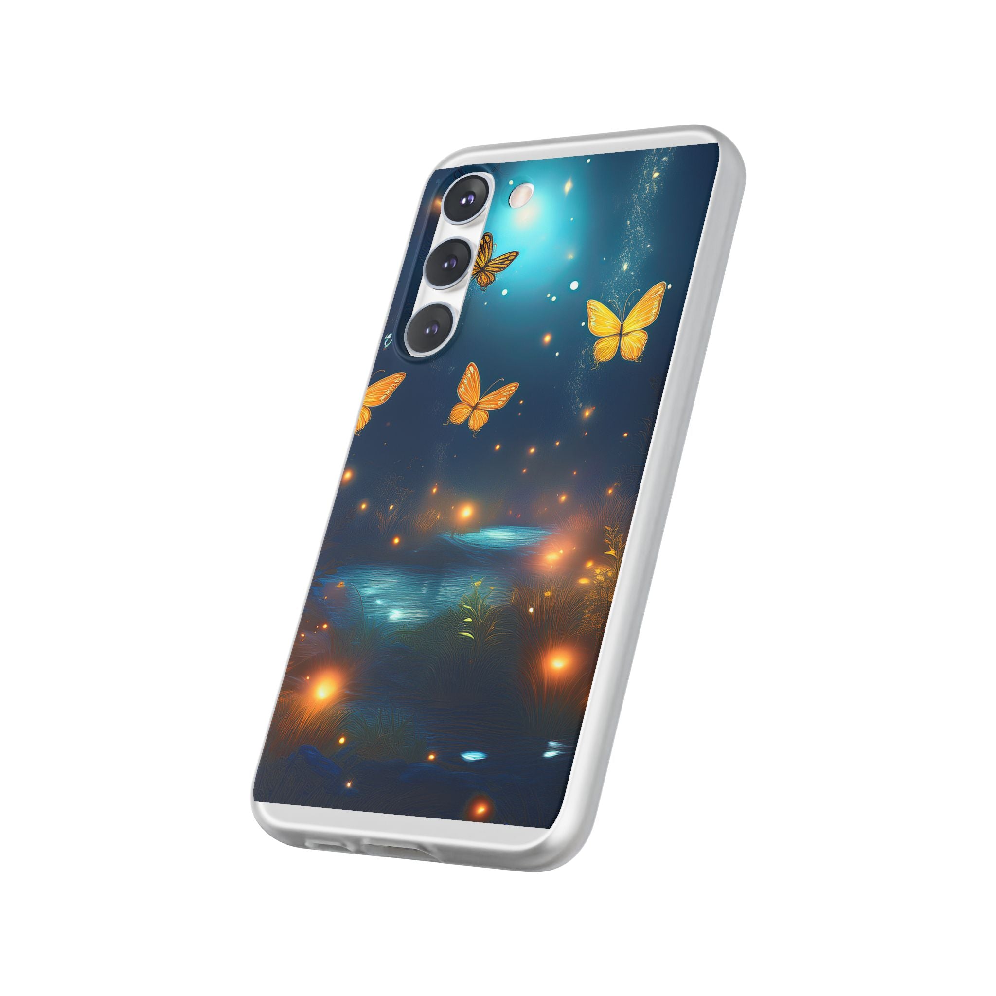 Butterfly Night Sky Phone Case – Glowing Firefly Fantasy for iPhone