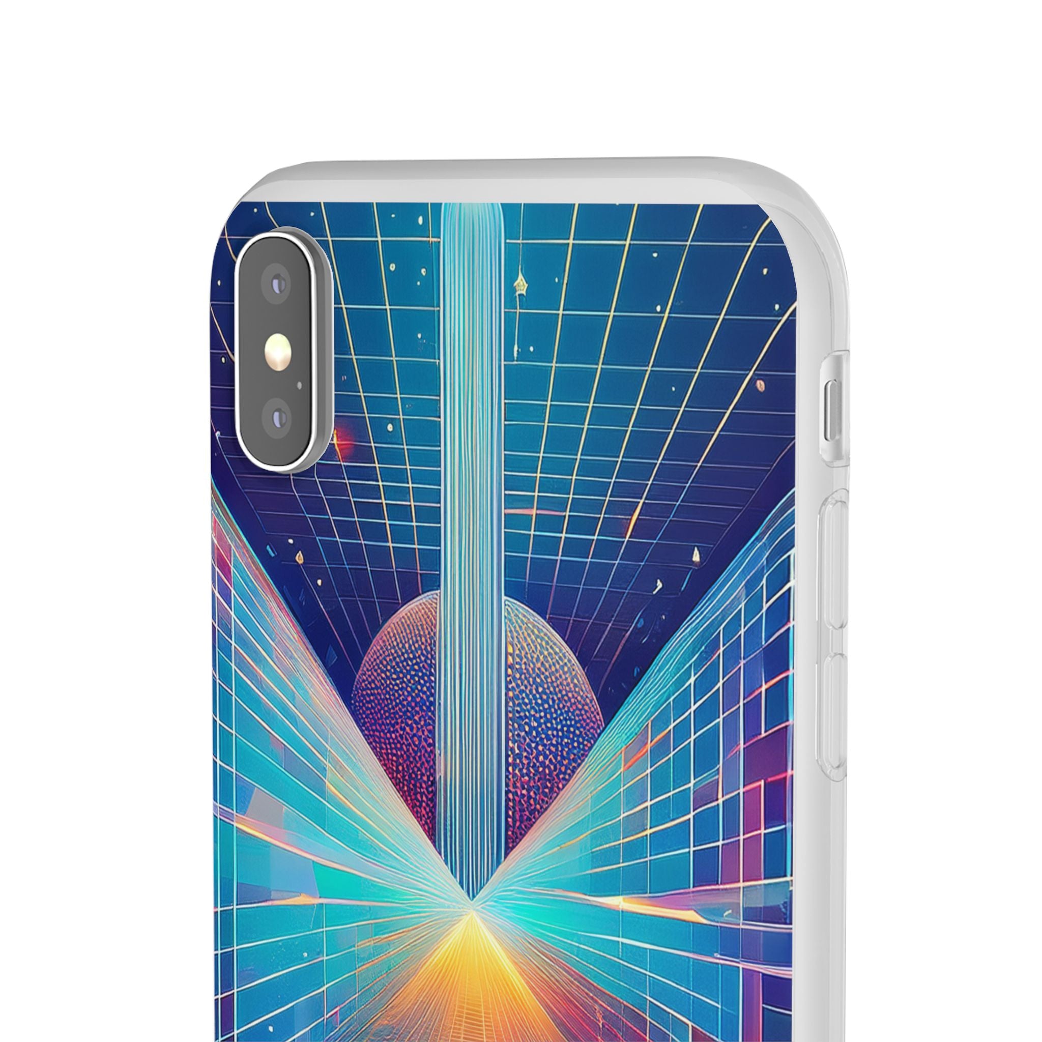 Retro Wave Phone Case — Neon Grid Sci‑Fi iPhone Cover