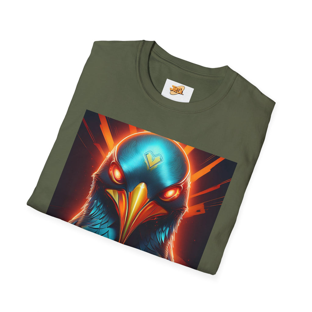 Mystic Raven Graphic T-Shirt — Neon Bird Art Tee