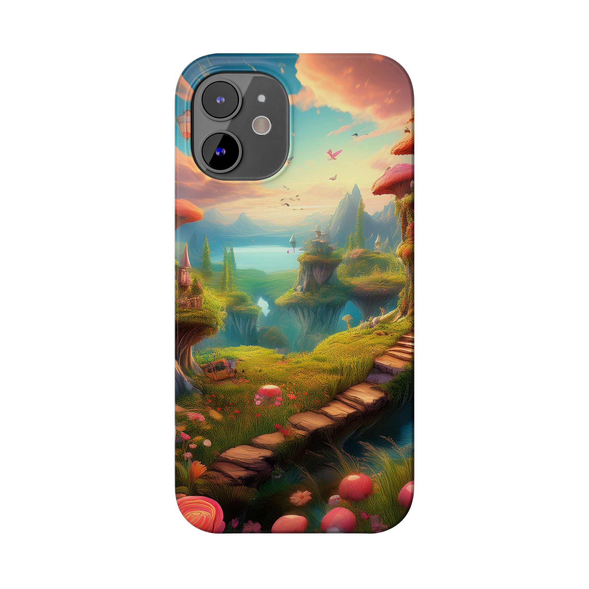 Fantasy Landscape Slim Phone Case — Enchanted Mushroom Path