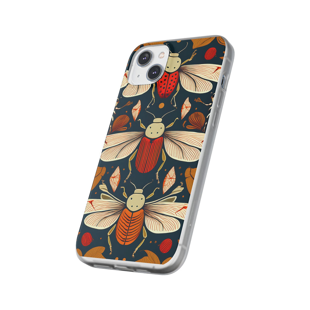 Bug Pattern Phone Case — Vintage Floral Firefly Design