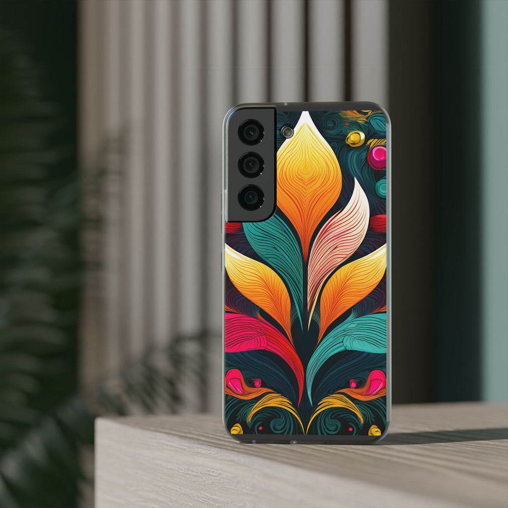 Floral Swirl Phone Case — Vibrant Boho Leaf Art Protective Cover