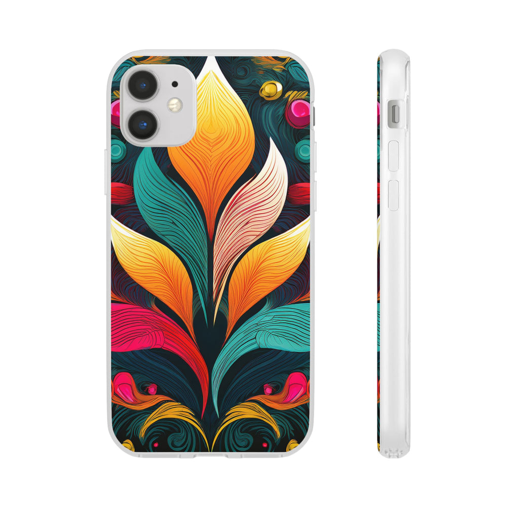 Floral Swirl Phone Case — Vibrant Boho Leaf Art Protective Cover