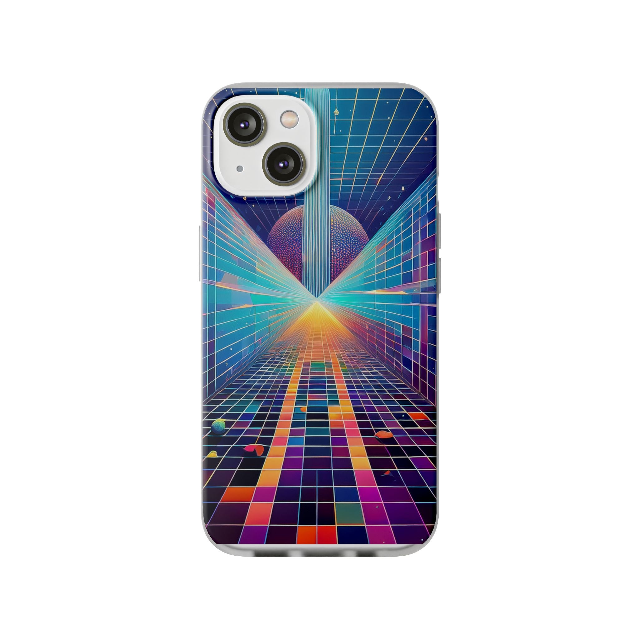 Retro Wave Phone Case — Neon Grid Sci‑Fi iPhone Cover