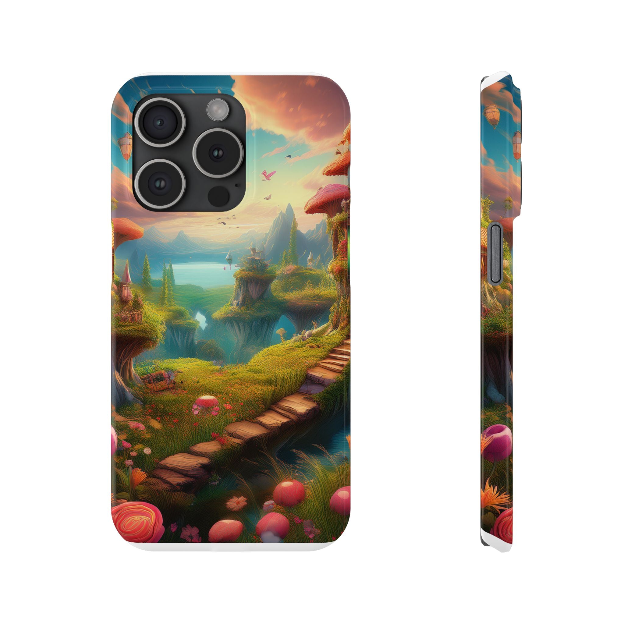 Fantasy Landscape Slim Phone Case — Enchanted Mushroom Path
