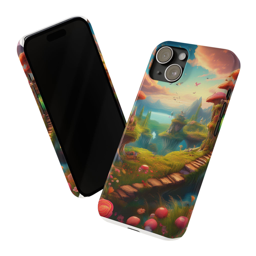 Fantasy Landscape Slim Phone Case — Enchanted Mushroom Path