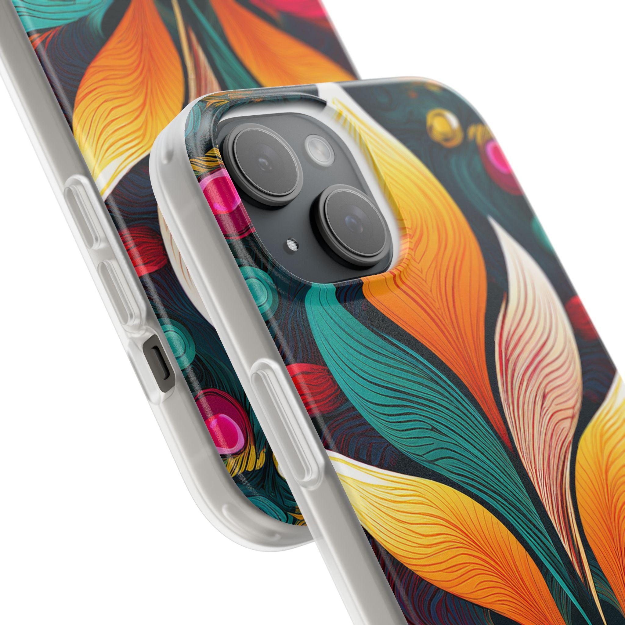 Floral Swirl Phone Case — Vibrant Boho Leaf Art Protective Cover