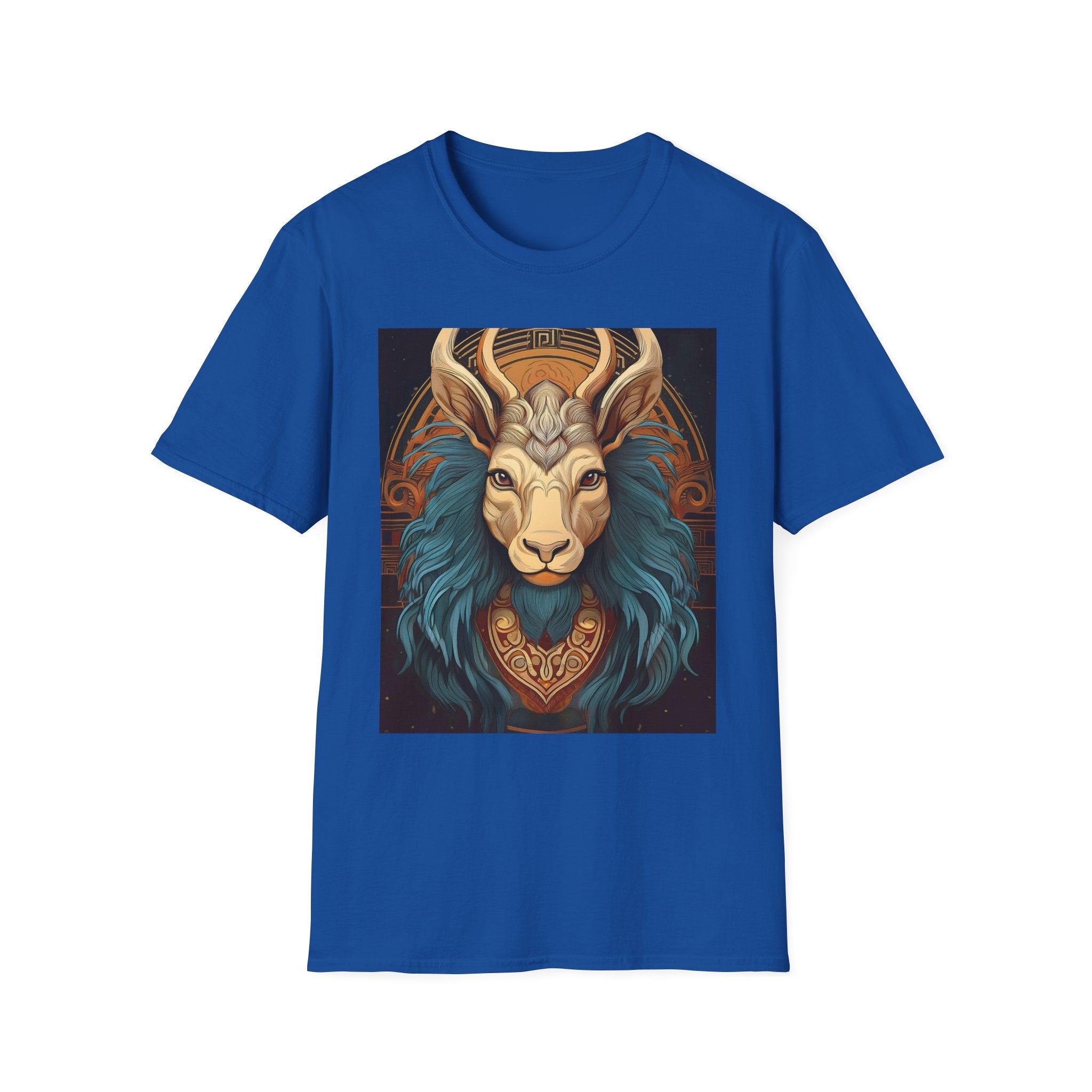 Mythic Ram Graphic T-Shirt — Ornate Zodiac/Leo-Inspired Art