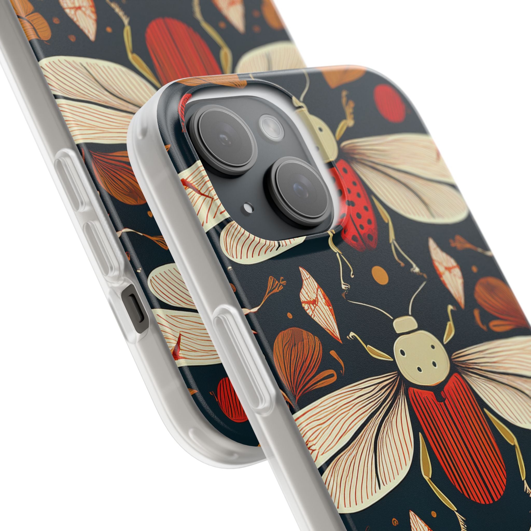 Bug Pattern Phone Case — Vintage Floral Firefly Design
