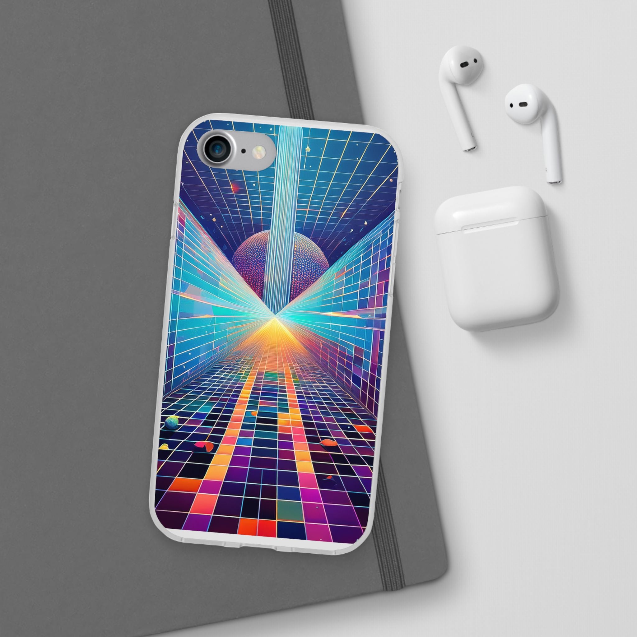 Retro Wave Phone Case — Neon Grid Sci‑Fi iPhone Cover