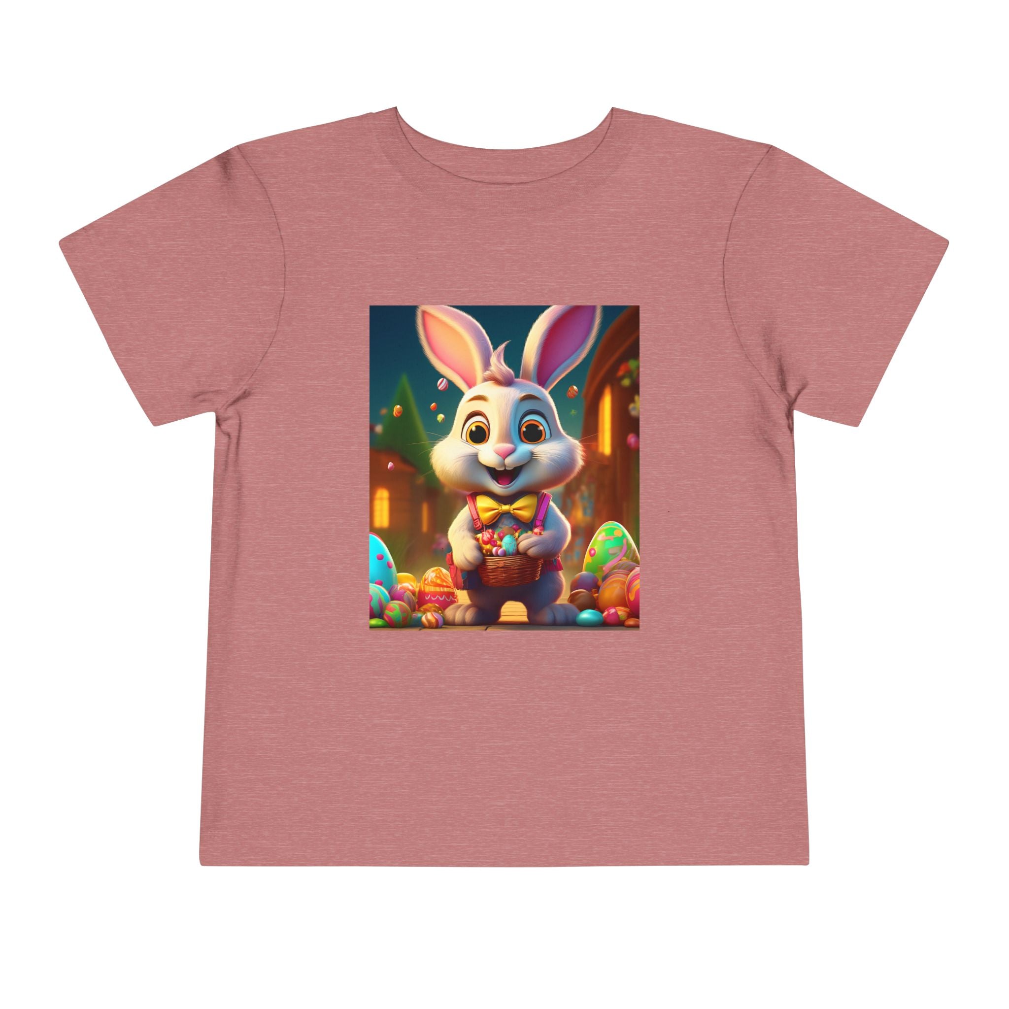 Easter Bunny Toddler Tee — Cute Bunny with Eggs Graphic Shirt