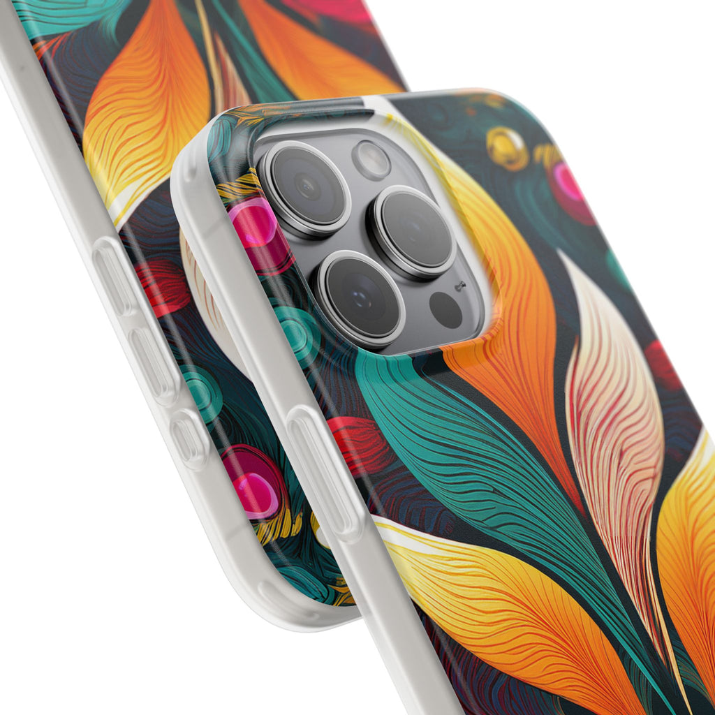 Floral Swirl Phone Case — Vibrant Boho Leaf Art Protective Cover