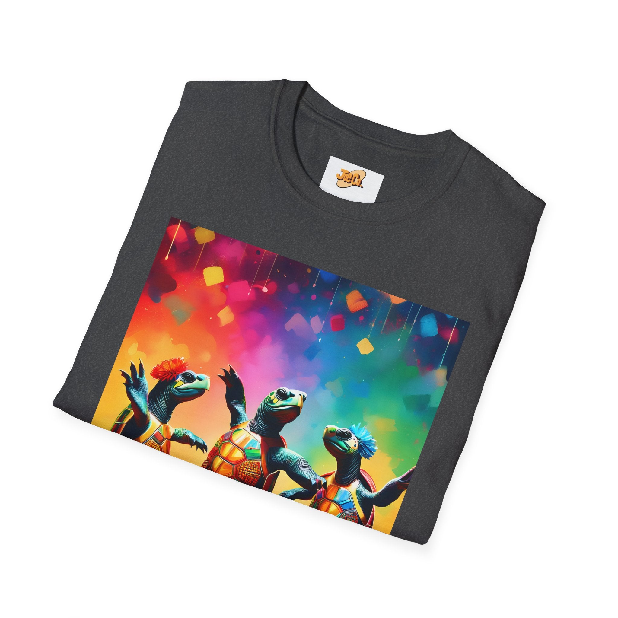 Dancing Turtles Graphic T-Shirt — Colorful Party Sea Turtle Tee