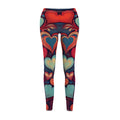 Heart Pattern Leggings — Colorful Retro Heart All-Over Print Leggings