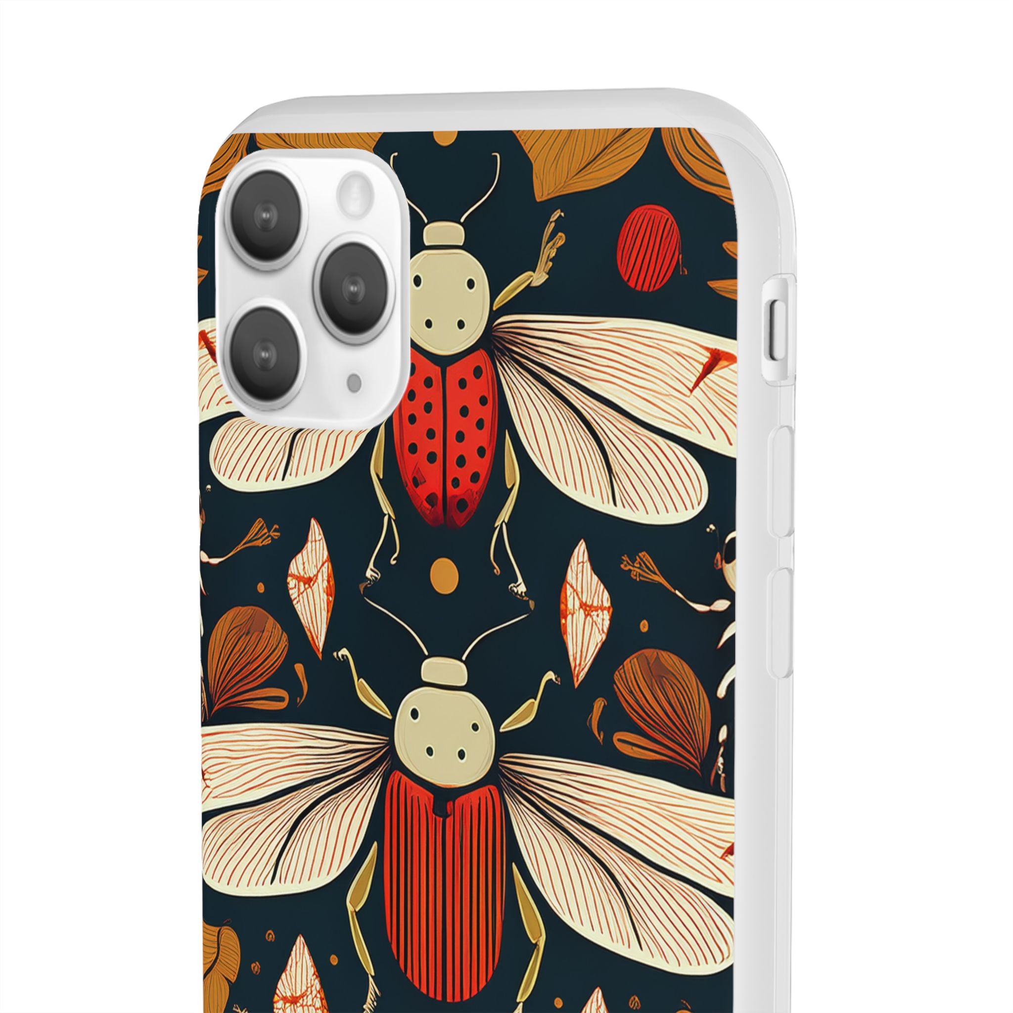 Bug Pattern Phone Case — Vintage Floral Firefly Design