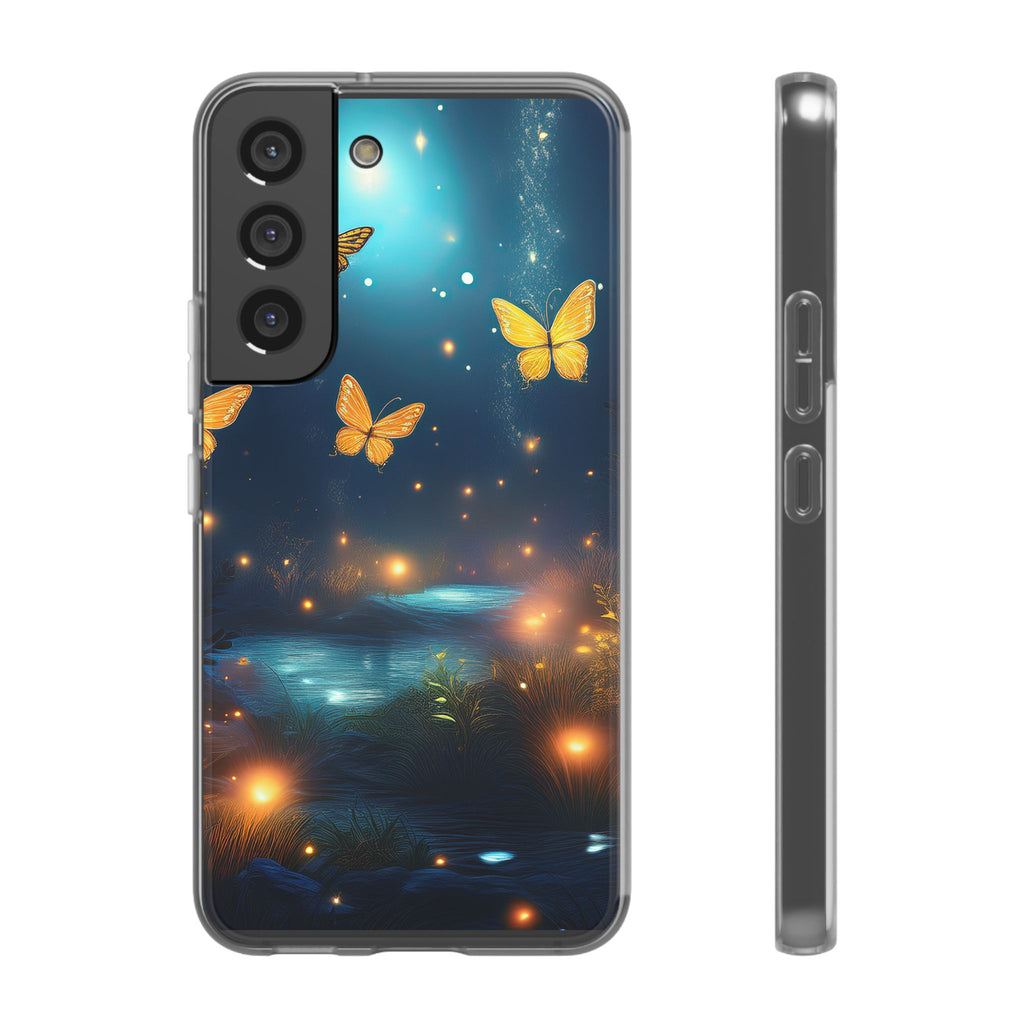 Butterfly Night Sky Phone Case – Glowing Firefly Fantasy for iPhone