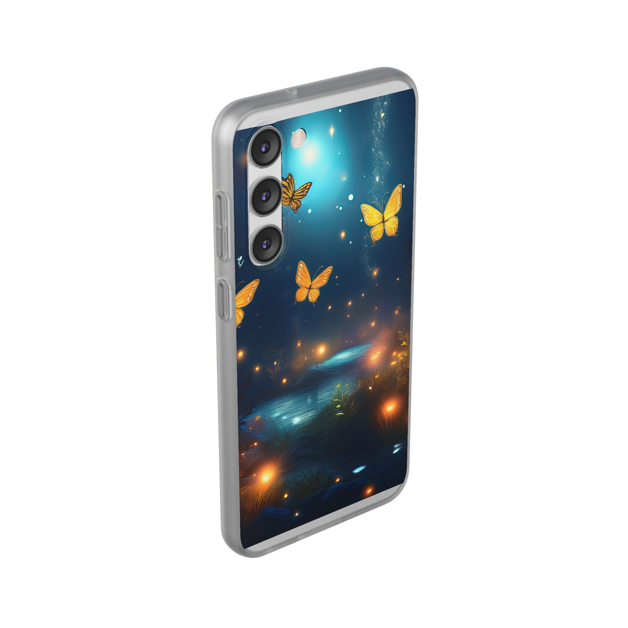 Butterfly Night Sky Phone Case – Glowing Firefly Fantasy for iPhone