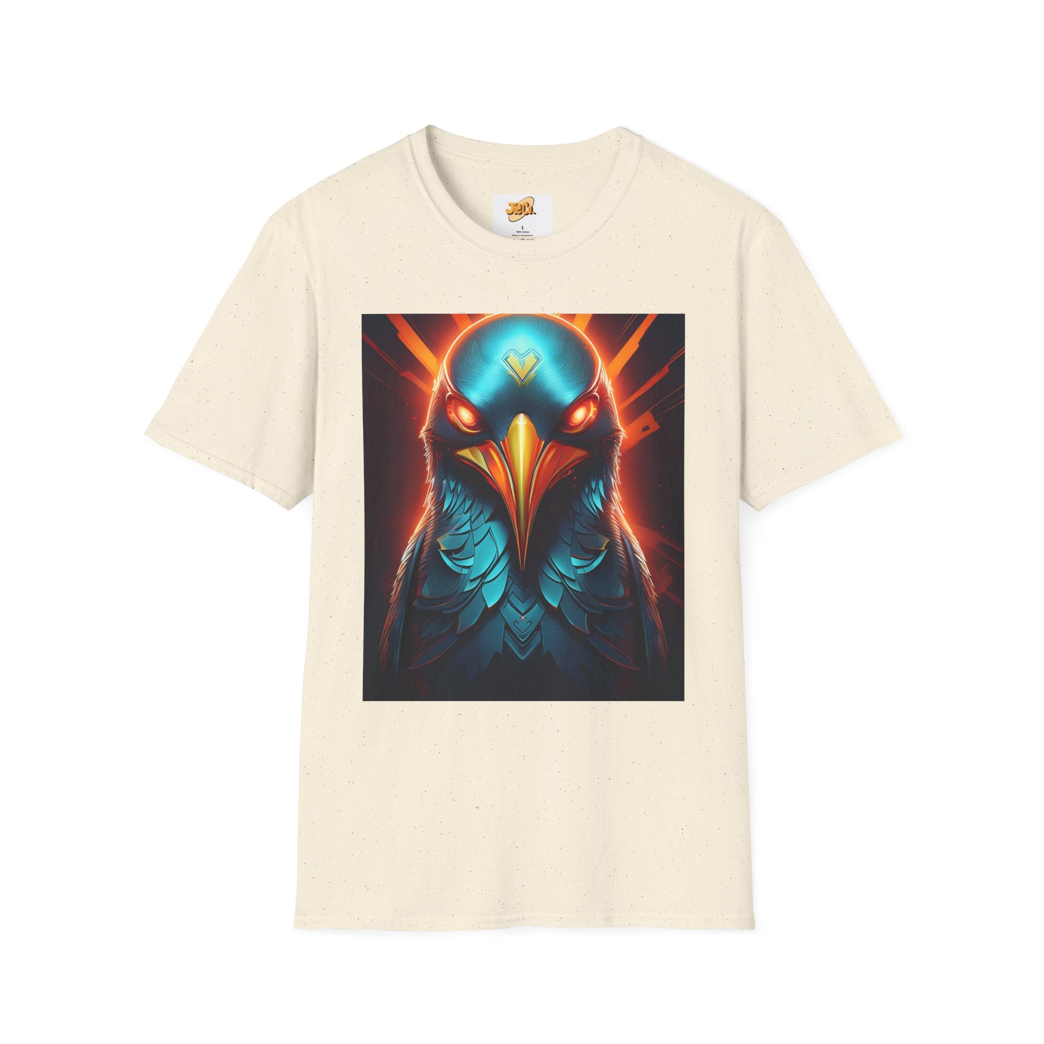 Mystic Raven Graphic T-Shirt — Neon Bird Art Tee